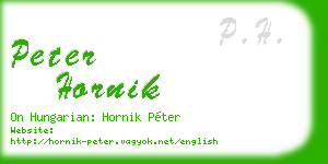 peter hornik business card